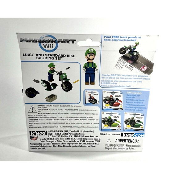 K’nex Mario Kart Wii Luigi & Standard Bike Building Set 2011 New Factory Sealed - Picture 2 of 5